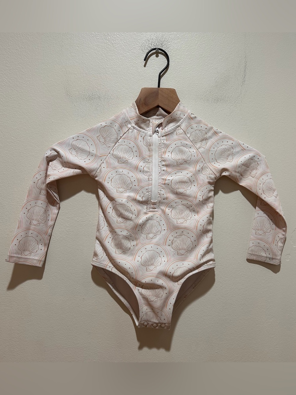 Sweet P Baby Co Rainbow Shells Long Sleeve Swimsuit with Snap Bottoms - Girl 2T